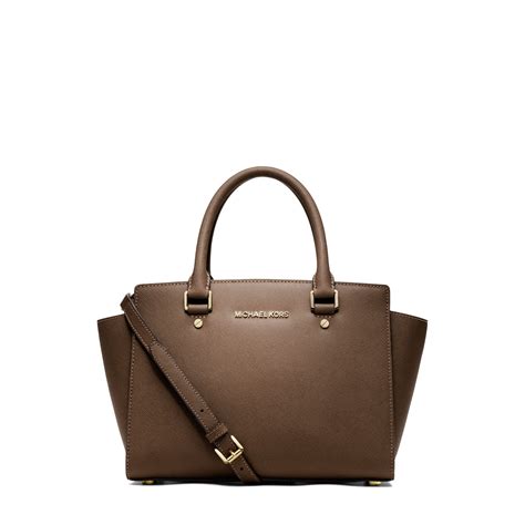 Selma Medium Saffiano Leather Satchel .